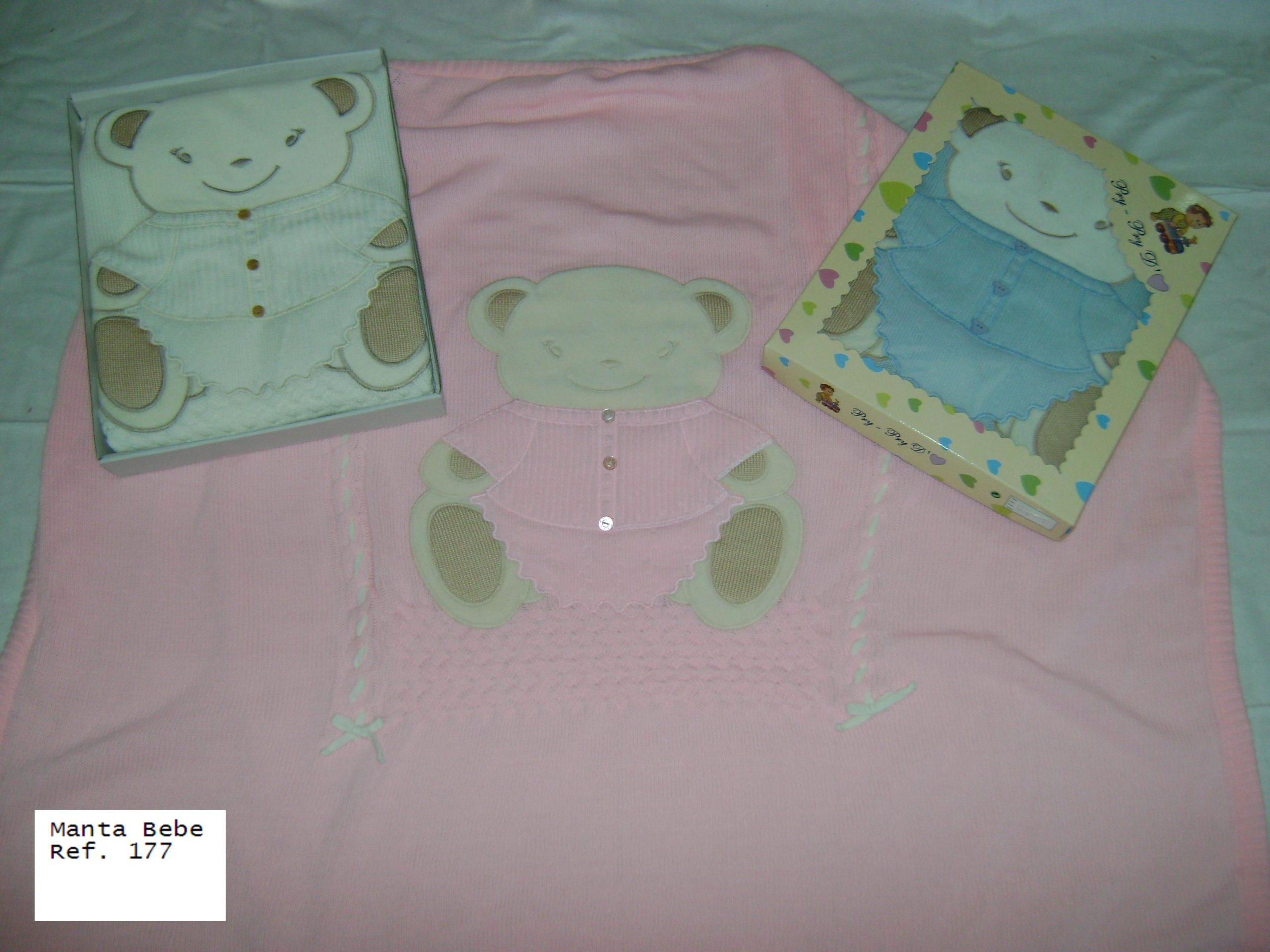 Manta bebe bordada Urso 90×90 ref.177